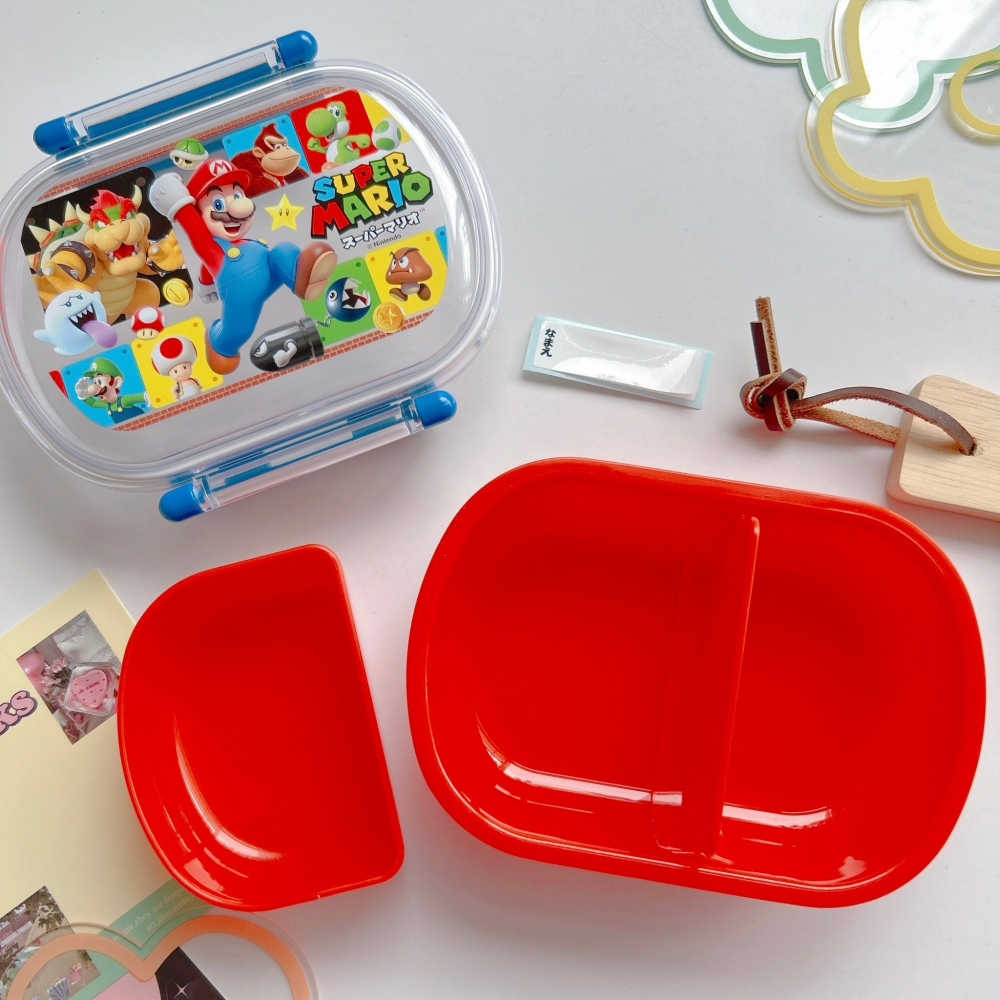 🎈彩虹尾巴🎈日本製瑪利歐系列 Mario 分隔便當盒 三入便當盒 塑膠便當盒 餐盒-細節圖2