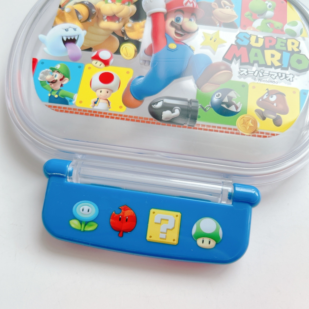 🎈彩虹尾巴🎈日本製瑪利歐系列 Mario 分隔便當盒 三入便當盒 塑膠便當盒 餐盒-細節圖3
