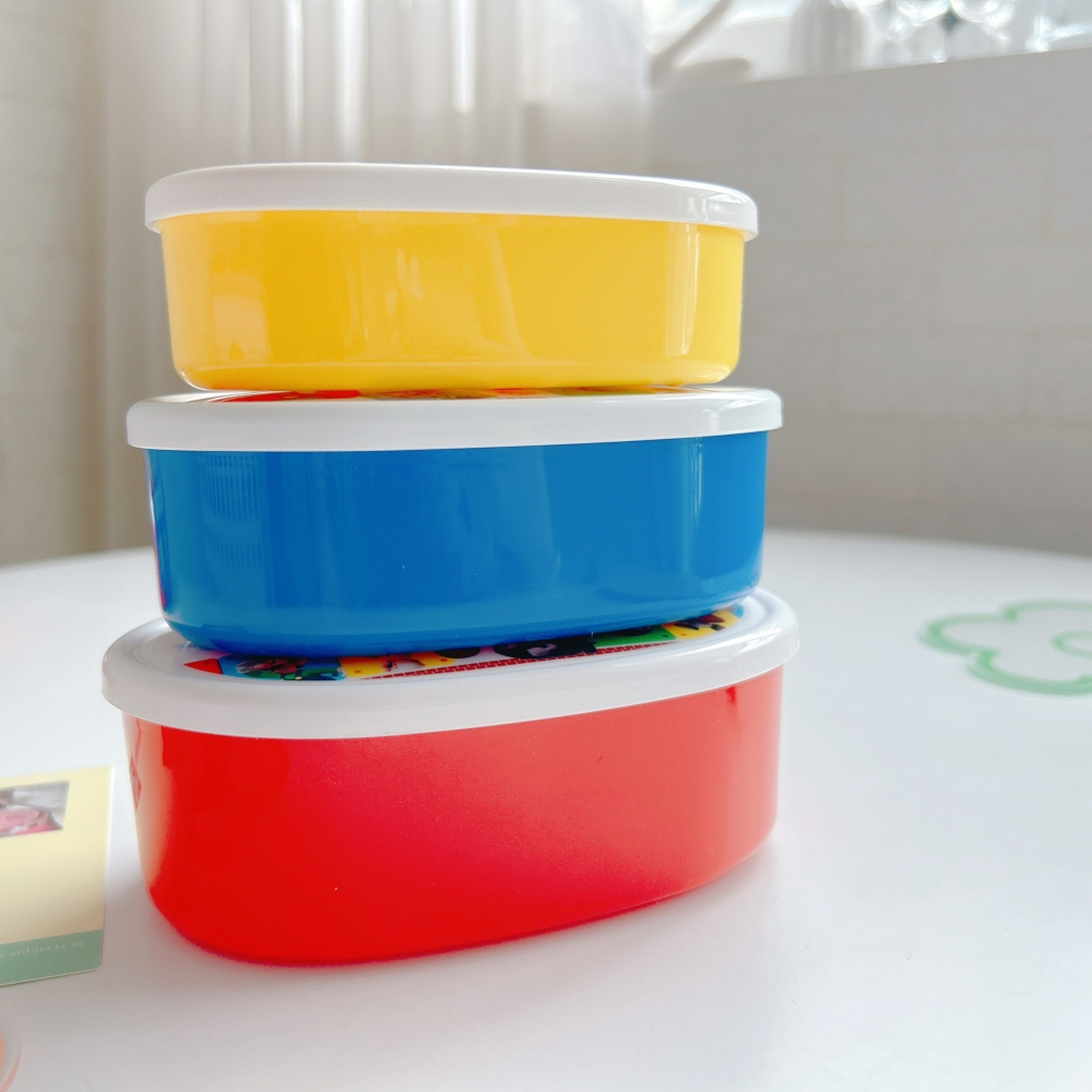 🎈彩虹尾巴🎈日本製瑪利歐系列 Mario 分隔便當盒 三入便當盒 塑膠便當盒 餐盒-細節圖5