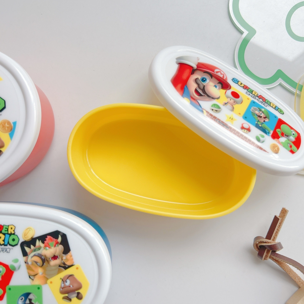 🎈彩虹尾巴🎈日本製瑪利歐系列 Mario 分隔便當盒 三入便當盒 塑膠便當盒 餐盒-細節圖6