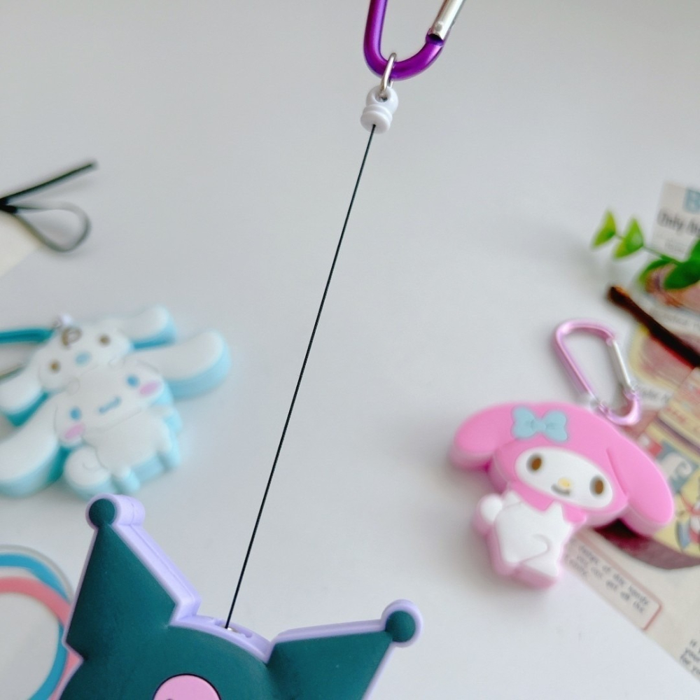 🎈彩虹尾巴🎈三麗鷗造型伸縮易拉扣附燈 大耳狗 美樂蒂 酷洛米 登山扣環 易拉扣 伸縮扣-細節圖3