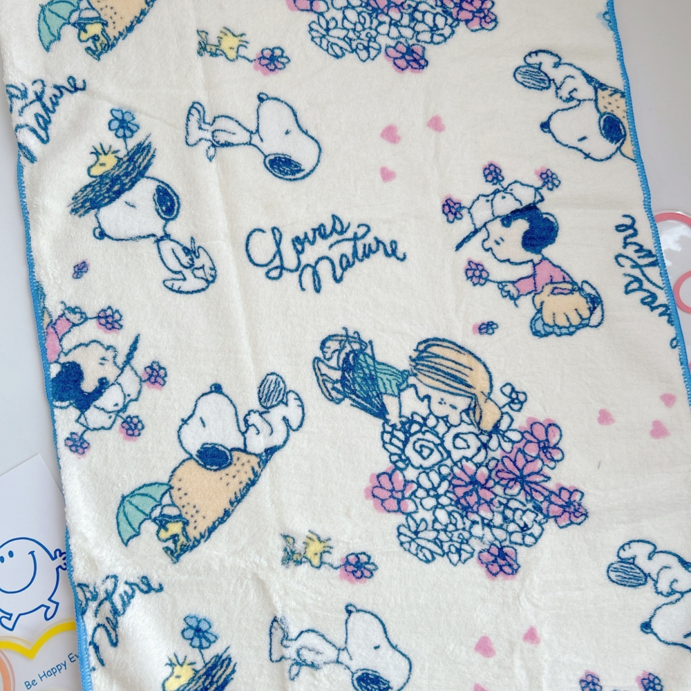 🎈彩虹尾巴🎈史努比熱愛大自然系列速乾毛巾 SNOOPY 史奴比 長毛巾 親膚毛巾 花 沙坑-細節圖3