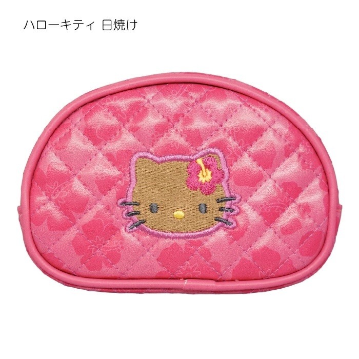 🎈彩虹尾巴🎈Hello Kitty菱格收納包附鏡 化妝包 鏡子包 小物包 凱蒂貓 化妝包 收納小包萬用包 桃紅豹紋-細節圖7