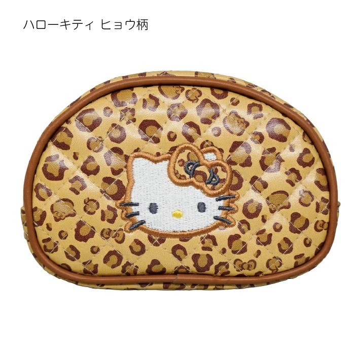 🎈彩虹尾巴🎈Hello Kitty菱格收納包附鏡 化妝包 鏡子包 小物包 凱蒂貓 化妝包 收納小包萬用包 桃紅豹紋-細節圖9