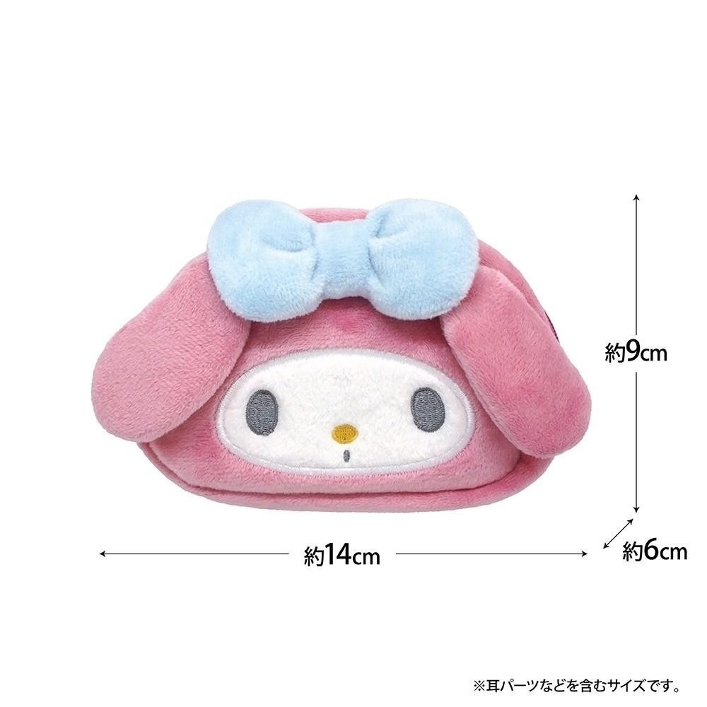 🎈彩虹尾巴🎈三麗鷗絨毛大臉收納包附鏡 化妝包 鏡子包 KITTY 美樂蒂 小物包 鏡子 化妝包 收納小包-細節圖8