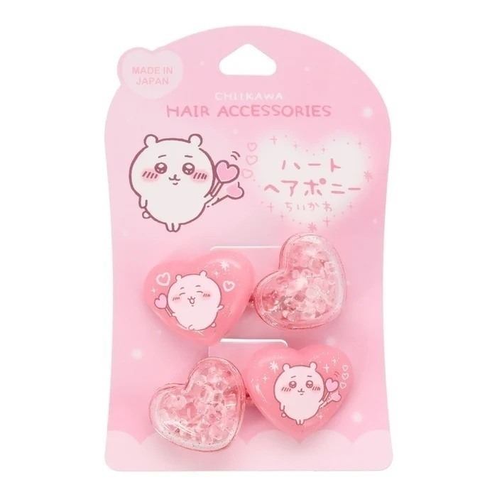 🎈彩虹尾巴🎈日本製吉伊卡哇愛心寶石二入髮束 吉伊卡哇 小八貓 兔兔 烏薩奇 小桃鼠 髮圈 愛心 髮飾-細節圖6