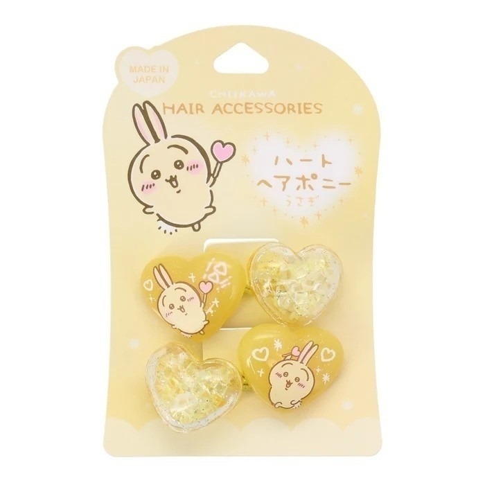 🎈彩虹尾巴🎈日本製吉伊卡哇愛心寶石二入髮束 吉伊卡哇 小八貓 兔兔 烏薩奇 小桃鼠 髮圈 愛心 髮飾-細節圖8