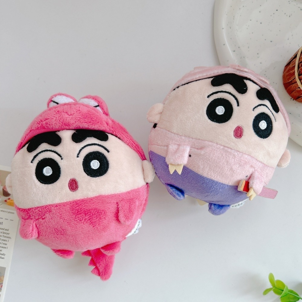 🎈彩虹尾巴🎈蠟筆小新變裝拉震絨毛珠鍊吊飾 小新 野原小白 變裝 睡衣 肥嘟嘟左衛門 恐龍 貓咪 震動玩偶 圓圓 球體-細節圖9