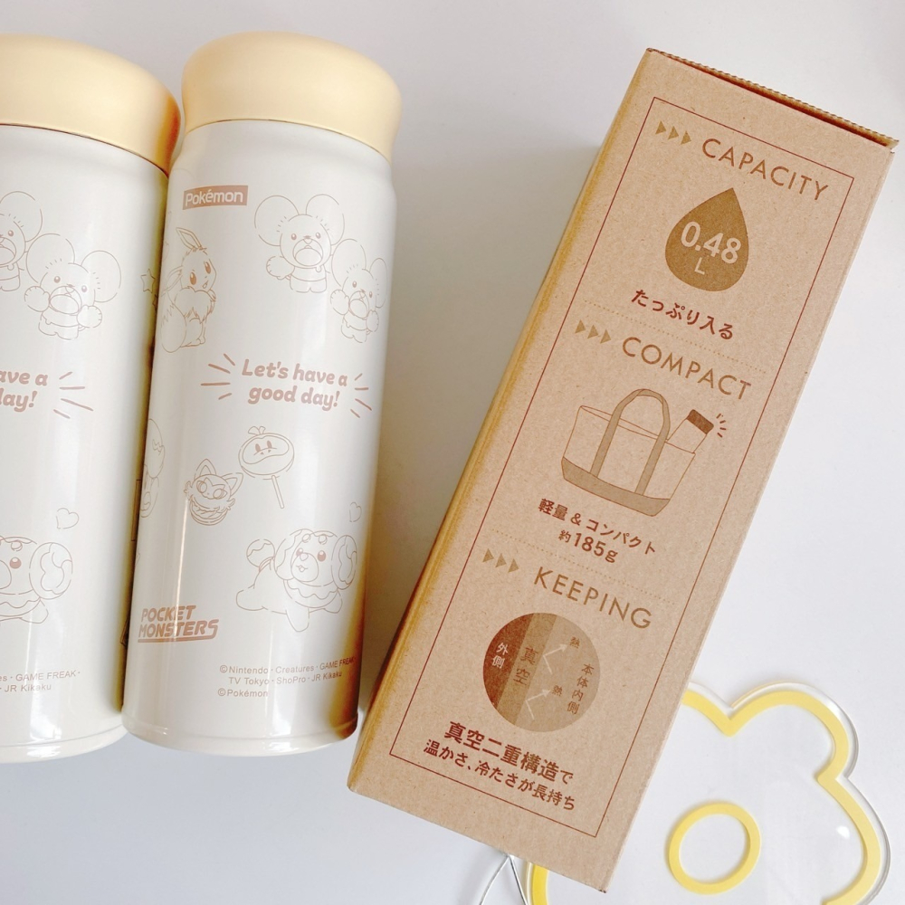 🎈彩虹尾巴🎈寶可夢滿版系列輕量保溫杯 480ml 保溫保冷杯瓶 保溫瓶 皮卡丘 新葉喵 呆火鱷 潤水鴨-細節圖7