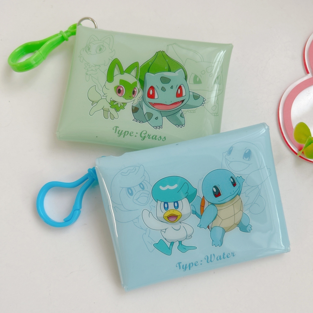 🎈彩虹尾巴🎈寶可夢扣環零錢包 妙蛙種子 新葉貓 傑尼龜 潤水鴨 草系 水系 塑膠零錢包-細節圖6