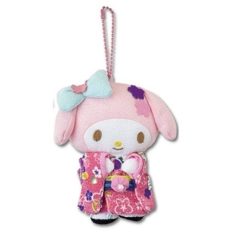 🎈彩虹尾巴🎈三麗鷗和服絨毛珠鍊吊飾 美樂蒂 大耳狗 酷洛米 帕恰狗 手機吊飾-細節圖7