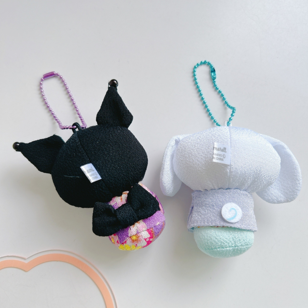 🎈彩虹尾巴🎈三麗鷗和服絨毛珠鍊吊飾 美樂蒂 大耳狗 酷洛米 帕恰狗 手機吊飾-細節圖3