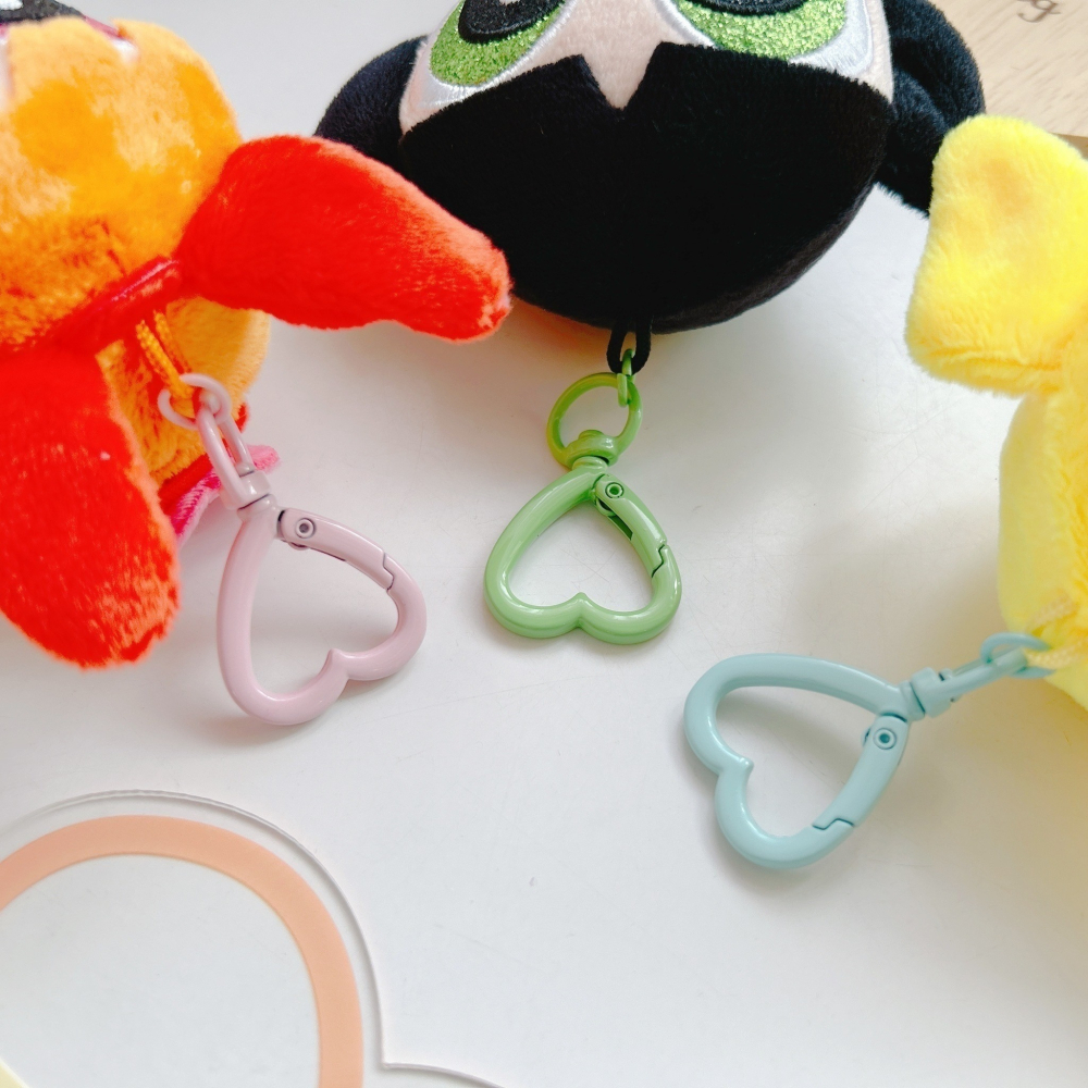 🎈彩虹尾巴🎈飛天小女警愛心扣絨毛吊飾 花花 泡泡 毛毛 The Powerpuff Girls 娃娃吊飾-細節圖2