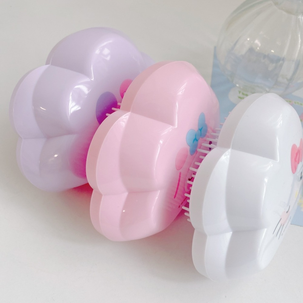 🎈彩虹尾巴🎈三麗鷗雲朵造型手握梳 KITTY 大耳狗  美樂蒂 酷洛米 人魚漢頓 梳子 塑膠梳子-細節圖6