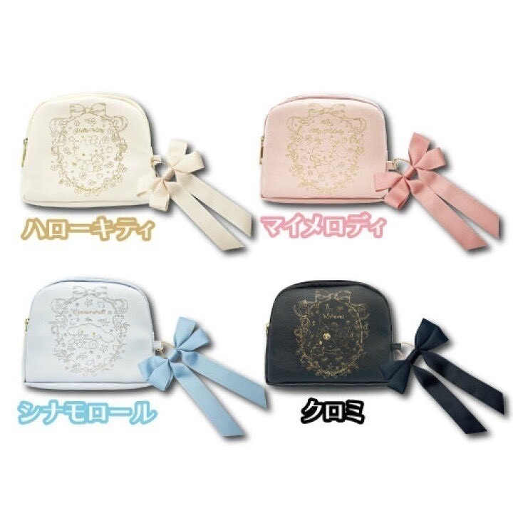 🎈彩虹尾巴🎈三麗鷗緞帶蝴蝶結皮質化妝包 KITTY 大耳狗 美樂蒂 酷洛米 小物包 收納小包-細節圖10