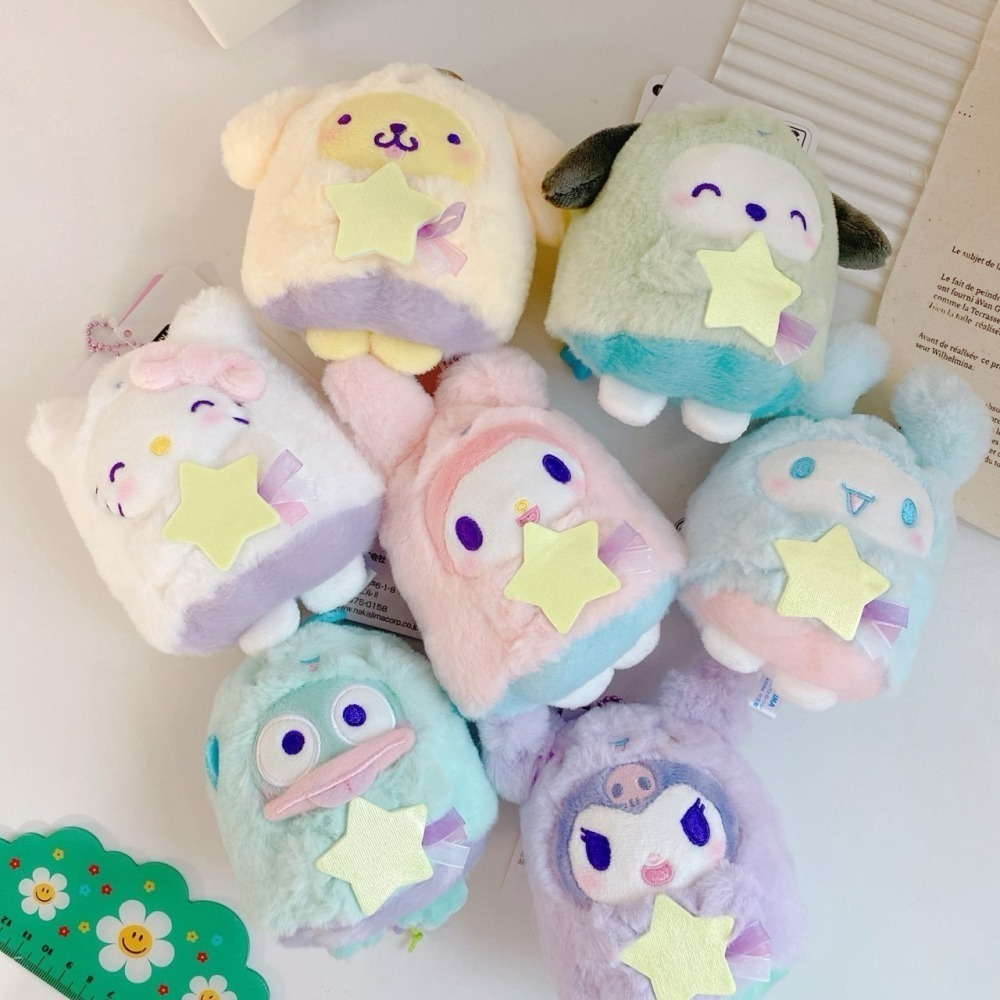 🎈彩虹尾巴🎈三麗鷗蓄光幽靈系列珠鍊娃娃吊飾 Kitty美樂蒂酷洛米帕恰狗大耳狗帕恰狗布丁狗人魚漢頓幽靈星星款絨毛玩偶-細節圖4