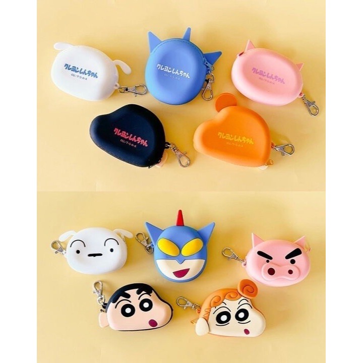 🎈彩虹尾巴🎈蠟筆小新矽膠頭型零錢包👛小新 野原小白 野原新之助 小葵 動感超人 阿呆 野原向日葵-細節圖7