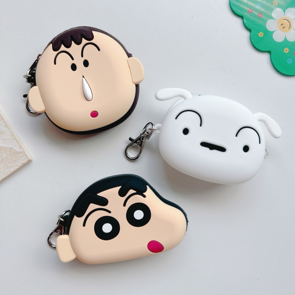🎈彩虹尾巴🎈蠟筆小新矽膠頭型零錢包👛小新 野原小白 野原新之助 小葵 動感超人 阿呆 野原向日葵-細節圖9
