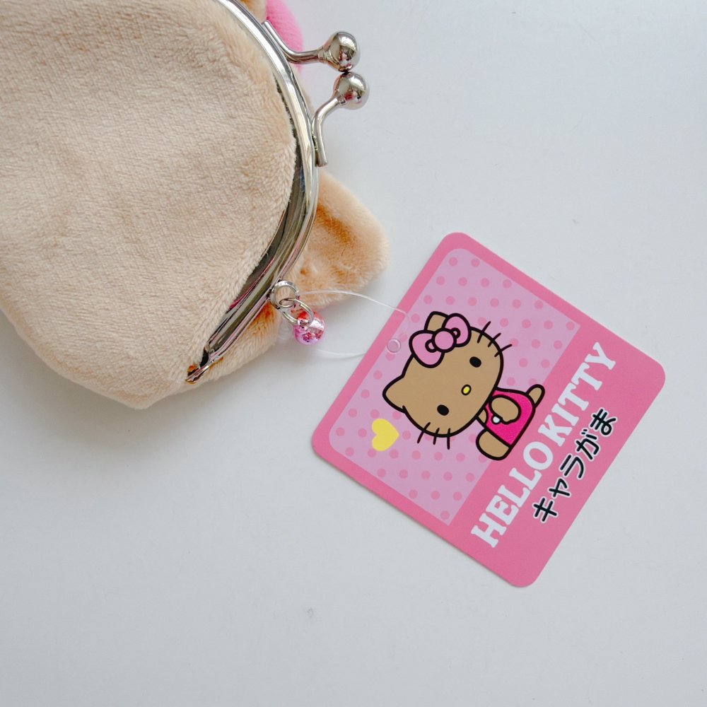 🎈彩虹尾巴🎈三麗鷗鈴鐺絨毛珠扣零錢包 KITTY烤焦 黑色 美樂蒂 大耳狗 帕恰狗 大臉零錢包 絨毛零錢包-細節圖3