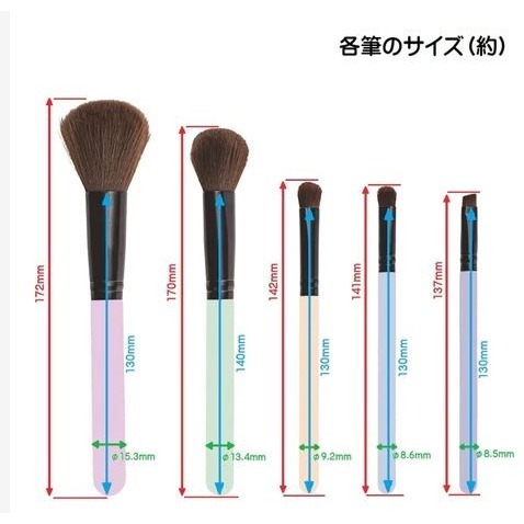 【現貨】🎈彩虹尾巴🎈日本SKATER 迪士尼公主 化妝刷具5件組 化妝刷具組 長髮公主 貝兒 美女與野獸 小美人魚-細節圖4