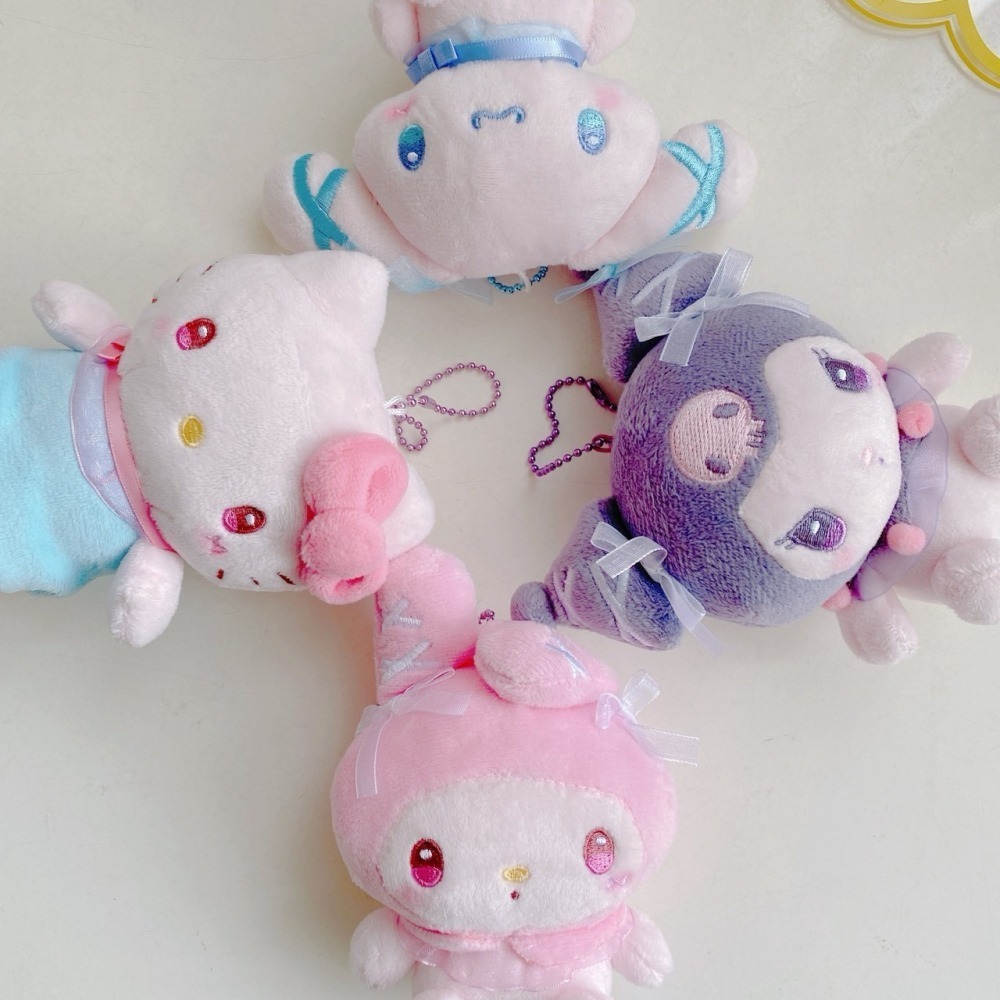 🎈彩虹尾巴🎈三麗鷗粉紅緞帶系列珠鍊娃娃吊飾 粉紅 KITTY 大耳狗 美樂蒂 酷洛米 芭蕾緞帶 吊飾娃娃 粉色-細節圖3