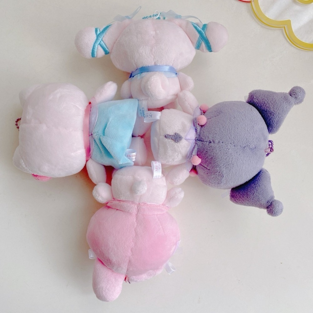 🎈彩虹尾巴🎈三麗鷗粉紅緞帶系列珠鍊娃娃吊飾 粉紅 KITTY 大耳狗 美樂蒂 酷洛米 芭蕾緞帶 吊飾娃娃 粉色-細節圖4