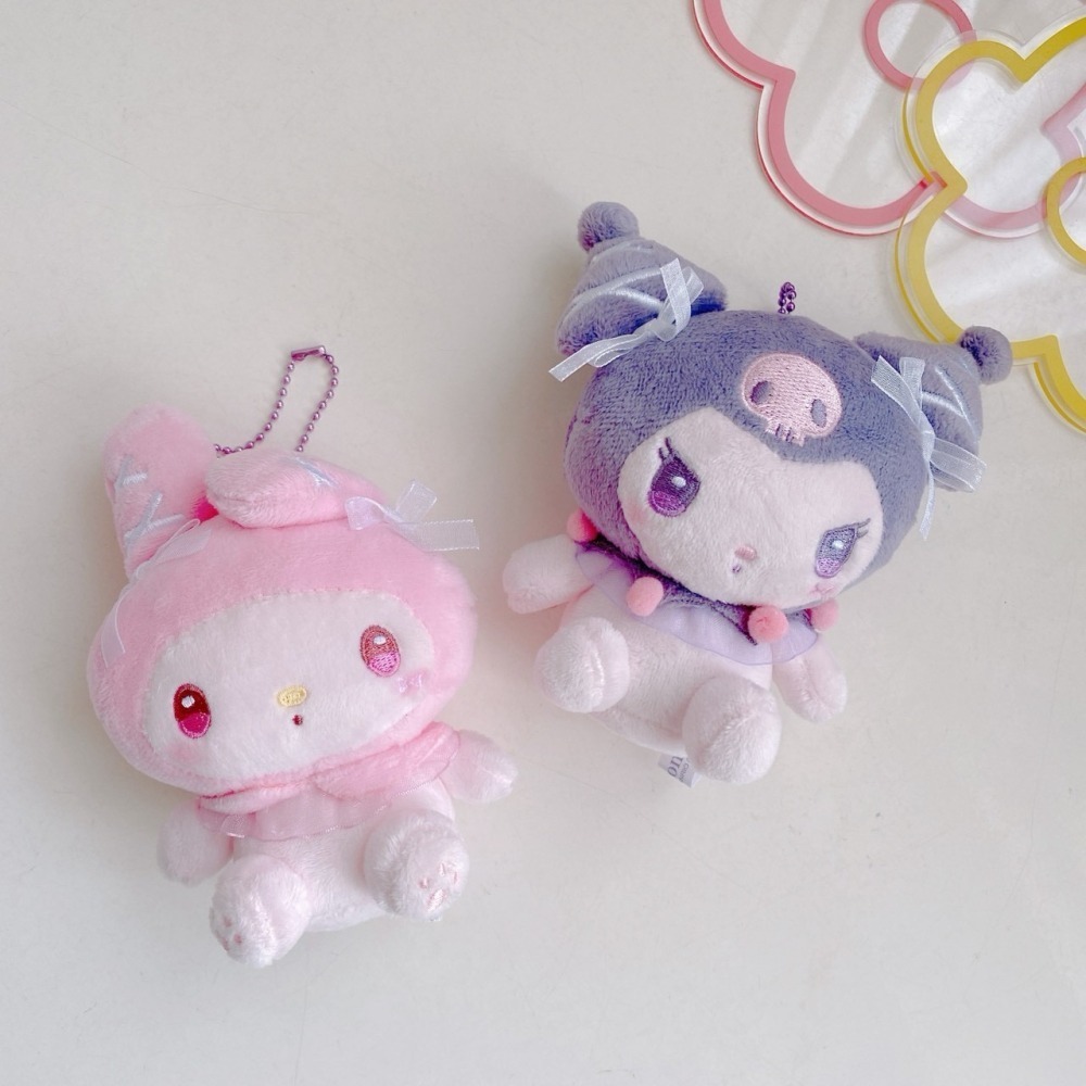 🎈彩虹尾巴🎈三麗鷗粉紅緞帶系列珠鍊娃娃吊飾 粉紅 KITTY 大耳狗 美樂蒂 酷洛米 芭蕾緞帶 吊飾娃娃 粉色-細節圖6