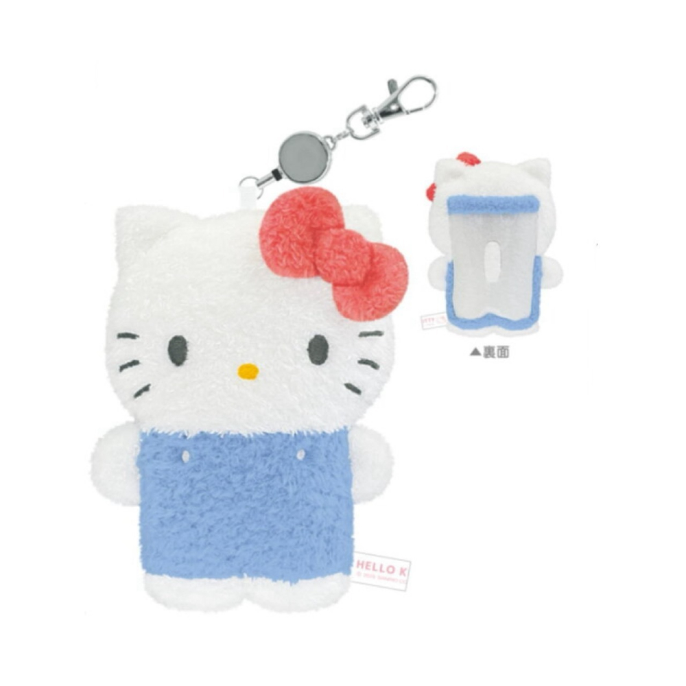 🎈彩虹尾巴🎈三麗鷗QQ毛全身造型伸縮票卡套 KITTY 美樂蒂 吊飾娃娃 絨毛娃娃吊飾-細節圖9