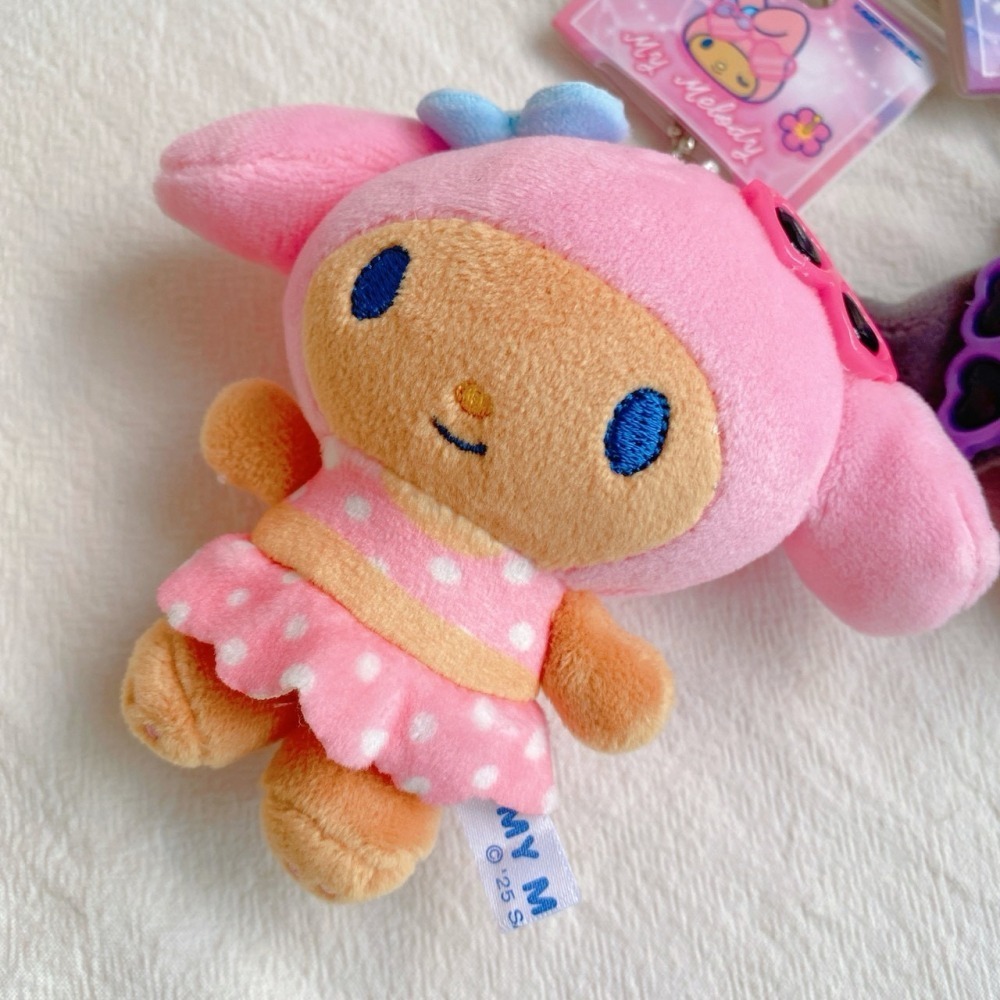 🎈彩虹尾巴🎈三麗鷗太陽眼鏡烤焦系列珠鍊娃娃吊飾 美樂蒂 KITTY 絨毛玩偶吊飾 曬黑泳衣 日燒 烤焦 夏日 游泳-細節圖3