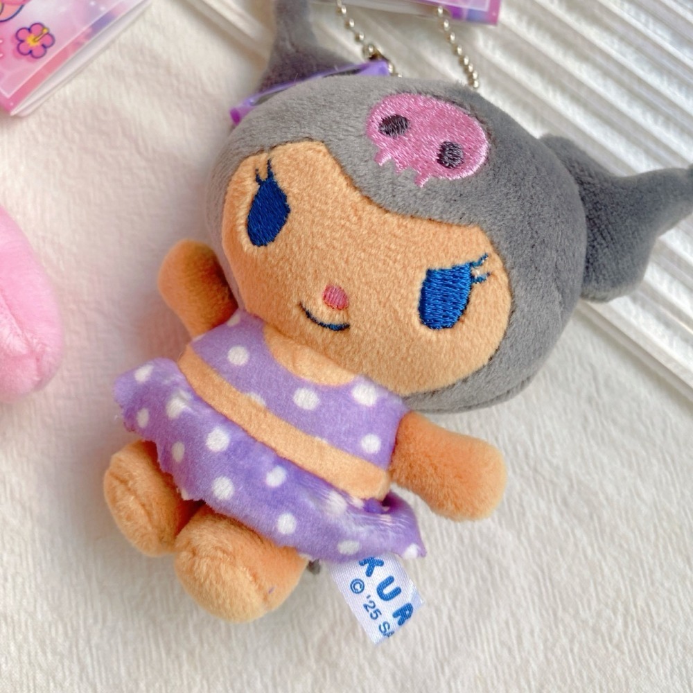 🎈彩虹尾巴🎈三麗鷗太陽眼鏡烤焦系列珠鍊娃娃吊飾 美樂蒂 KITTY 絨毛玩偶吊飾 曬黑泳衣 日燒 烤焦 夏日 游泳-細節圖5