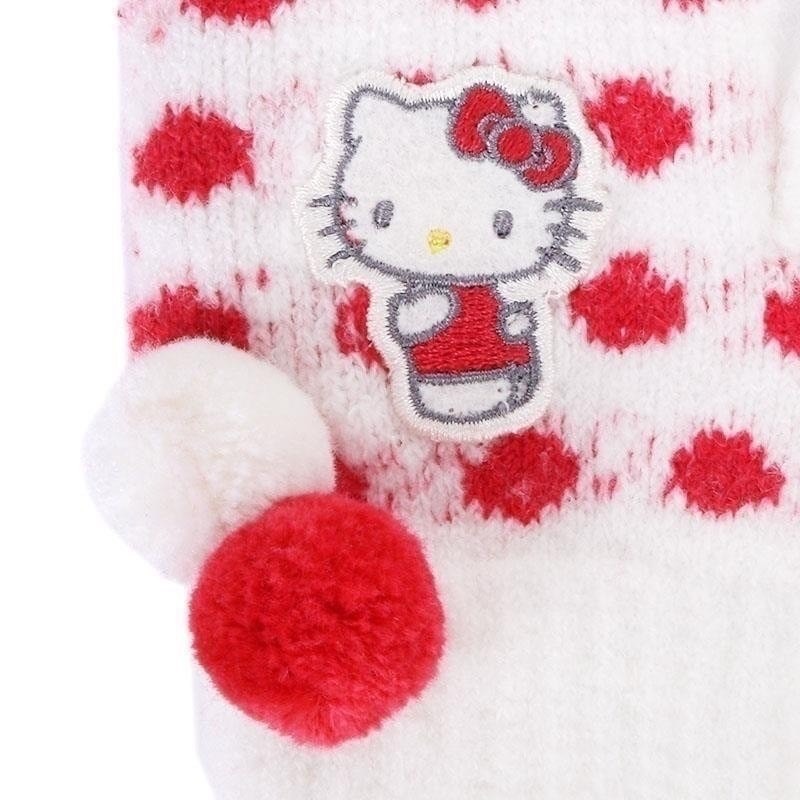 🎈彩虹尾巴🎈KITTY球球針織兒童手套 三麗鷗 Hello Kitty 凱蒂貓 球球 冬天 手套 紅點點-細節圖10