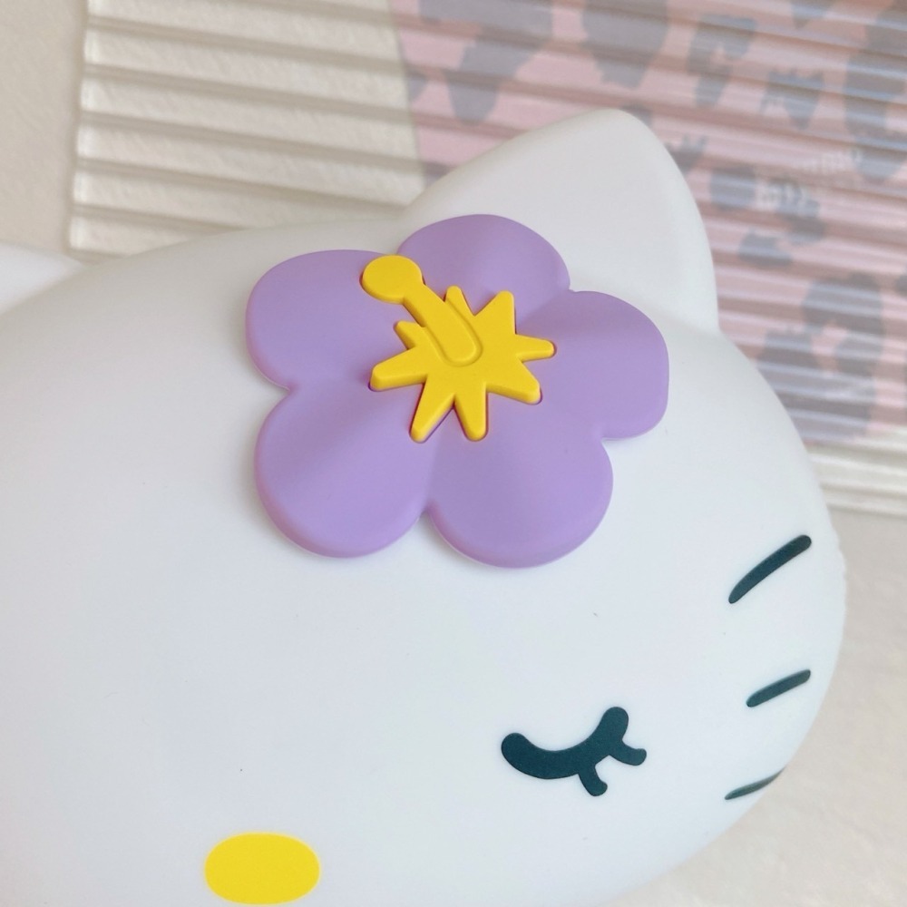 🎈彩虹尾巴🎈KITTY特大矽膠萬用包附扣 矽膠造型零錢包附扣環 愛心扣環 日燒 烤焦 三麗鷗 凱蒂貓 夏日 眨眼-細節圖2