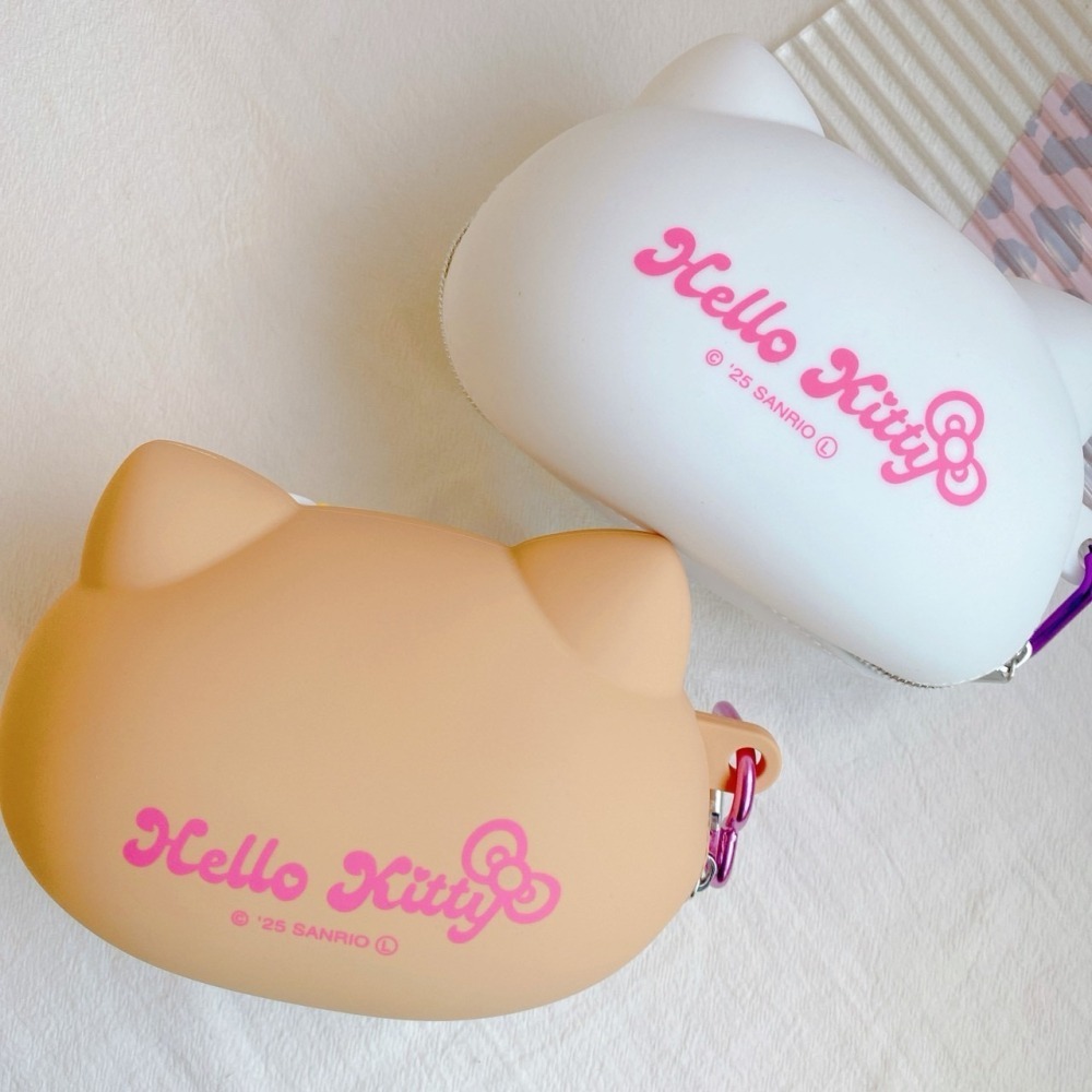 🎈彩虹尾巴🎈KITTY特大矽膠萬用包附扣 矽膠造型零錢包附扣環 愛心扣環 日燒 烤焦 三麗鷗 凱蒂貓 夏日 眨眼-細節圖5
