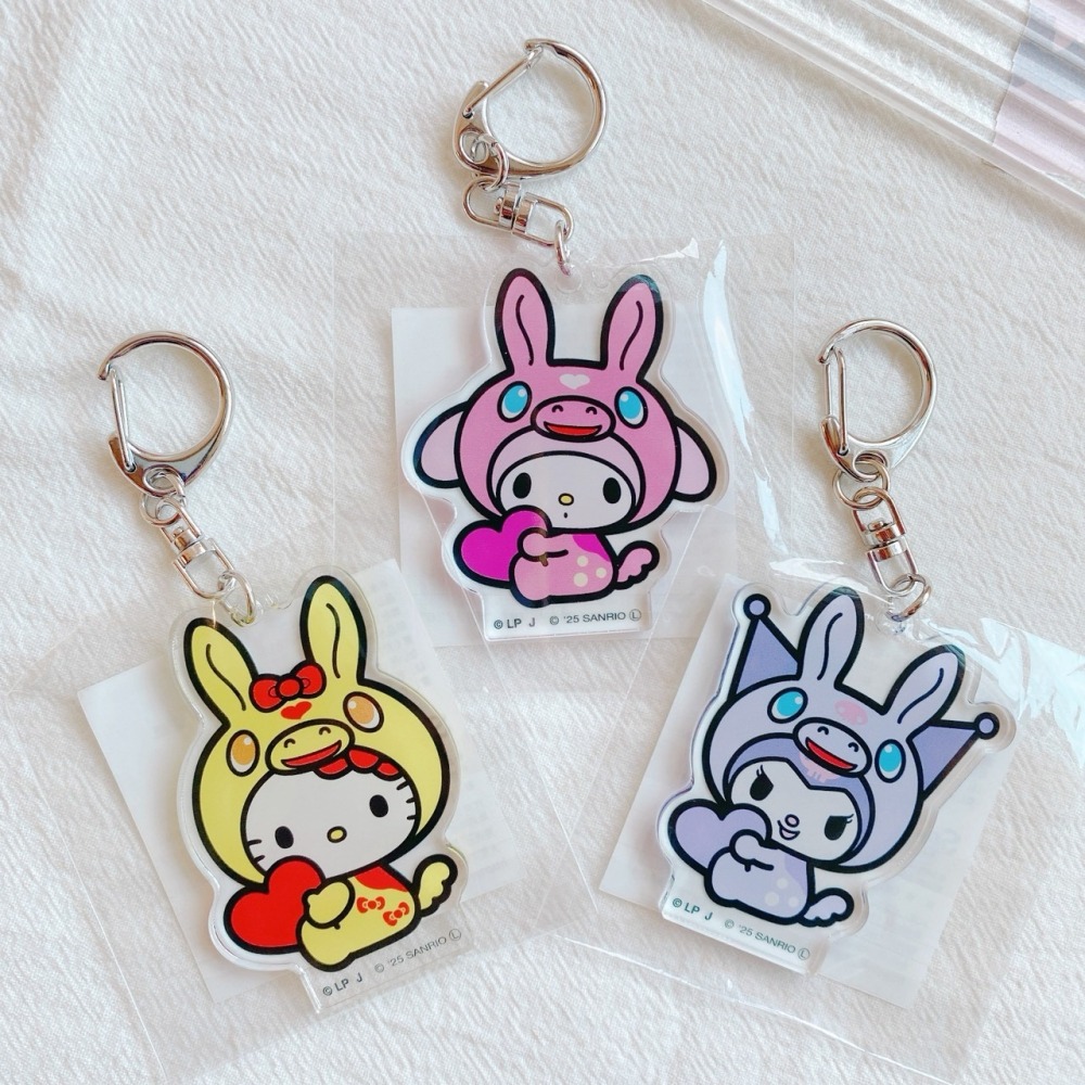🎈彩虹尾巴🎈三麗鷗&RODY跳跳馬聯名限定壓克力鑰匙圈 KITTY 美樂蒂 酷洛米 大耳狗 布丁狗花小兔 壓克力吊飾-細節圖2