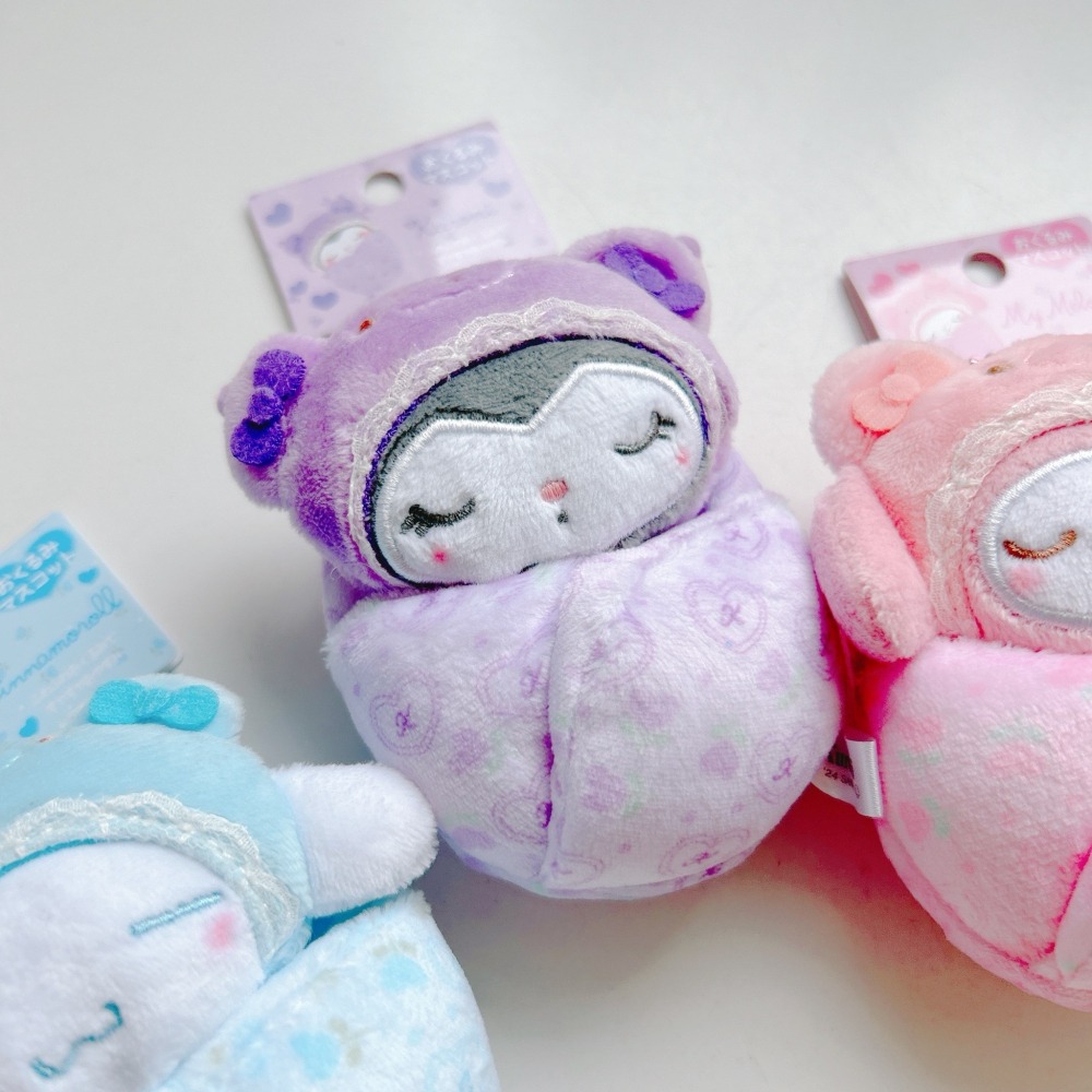 🎈彩虹尾巴🎈三麗鷗BABY絨毛珠鍊吊飾 美樂蒂 酷洛米 大耳狗 寶寶 玩偶 娃娃 熊寶寶 睡覺-細節圖2