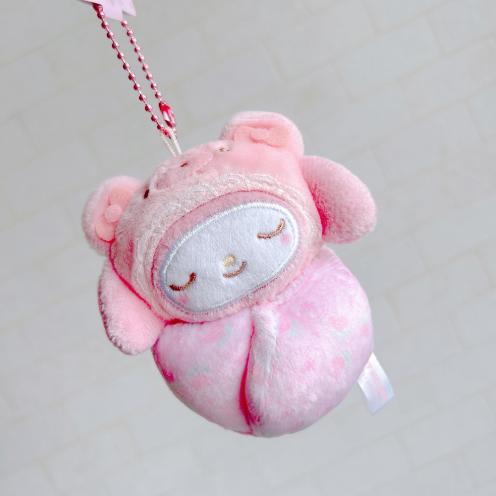 🎈彩虹尾巴🎈三麗鷗BABY絨毛珠鍊吊飾 美樂蒂 酷洛米 大耳狗 寶寶 玩偶 娃娃 熊寶寶 睡覺-細節圖3