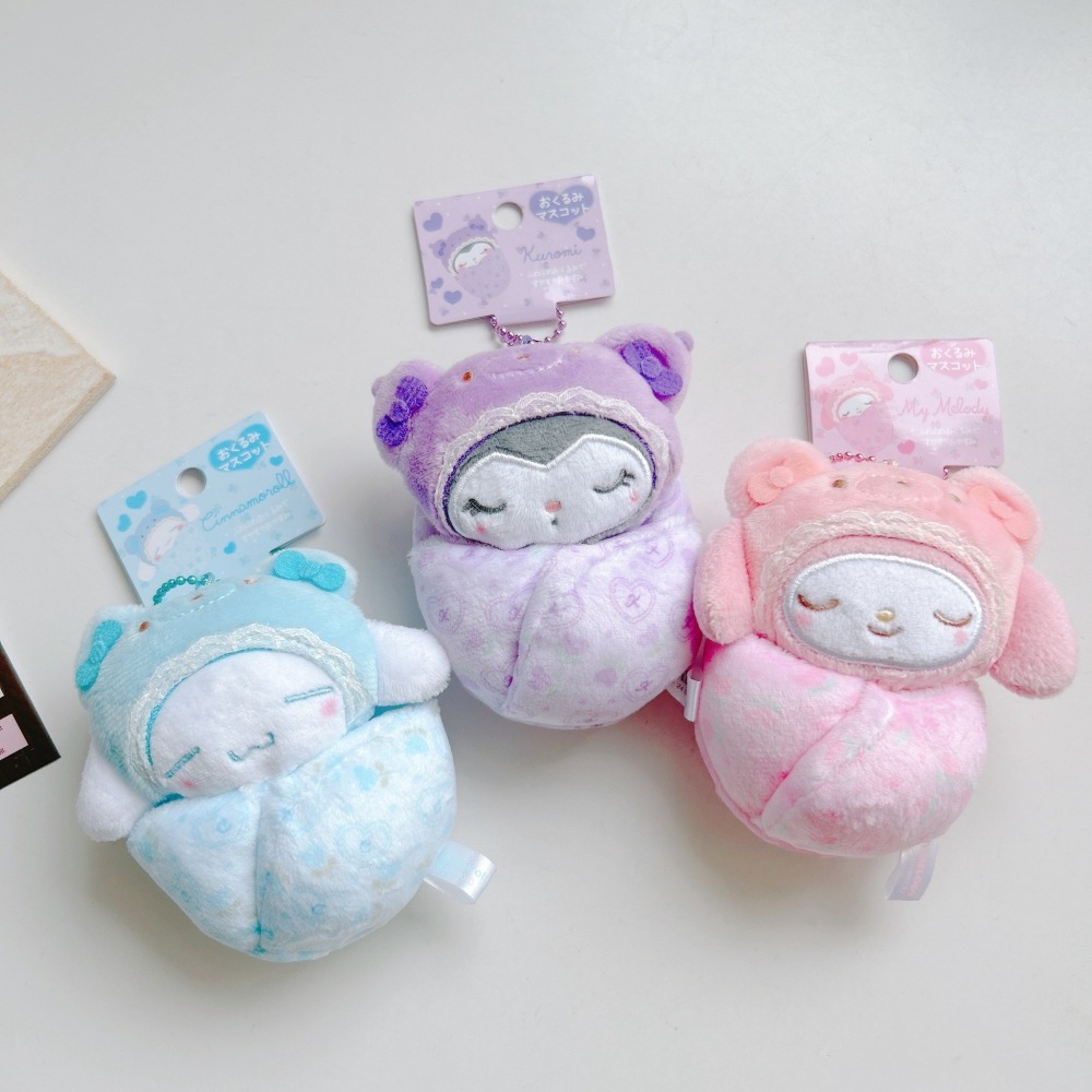 🎈彩虹尾巴🎈三麗鷗BABY絨毛珠鍊吊飾 美樂蒂 酷洛米 大耳狗 寶寶 玩偶 娃娃 熊寶寶 睡覺-細節圖4