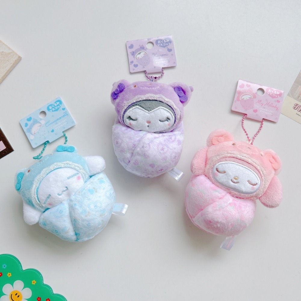 🎈彩虹尾巴🎈三麗鷗BABY絨毛珠鍊吊飾 美樂蒂 酷洛米 大耳狗 寶寶 玩偶 娃娃 熊寶寶 睡覺-細節圖5