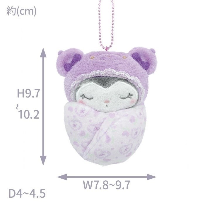 🎈彩虹尾巴🎈三麗鷗BABY絨毛珠鍊吊飾 美樂蒂 酷洛米 大耳狗 寶寶 玩偶 娃娃 熊寶寶 睡覺-細節圖6