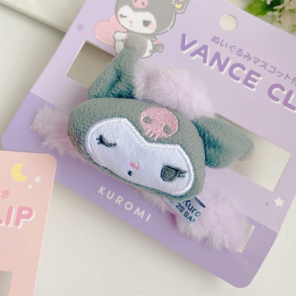 🎈彩虹尾巴🎈三麗鷗絨毛頭型雙面鯊魚夾 美樂蒂  酷洛米 髮夾 髮飾-細節圖6