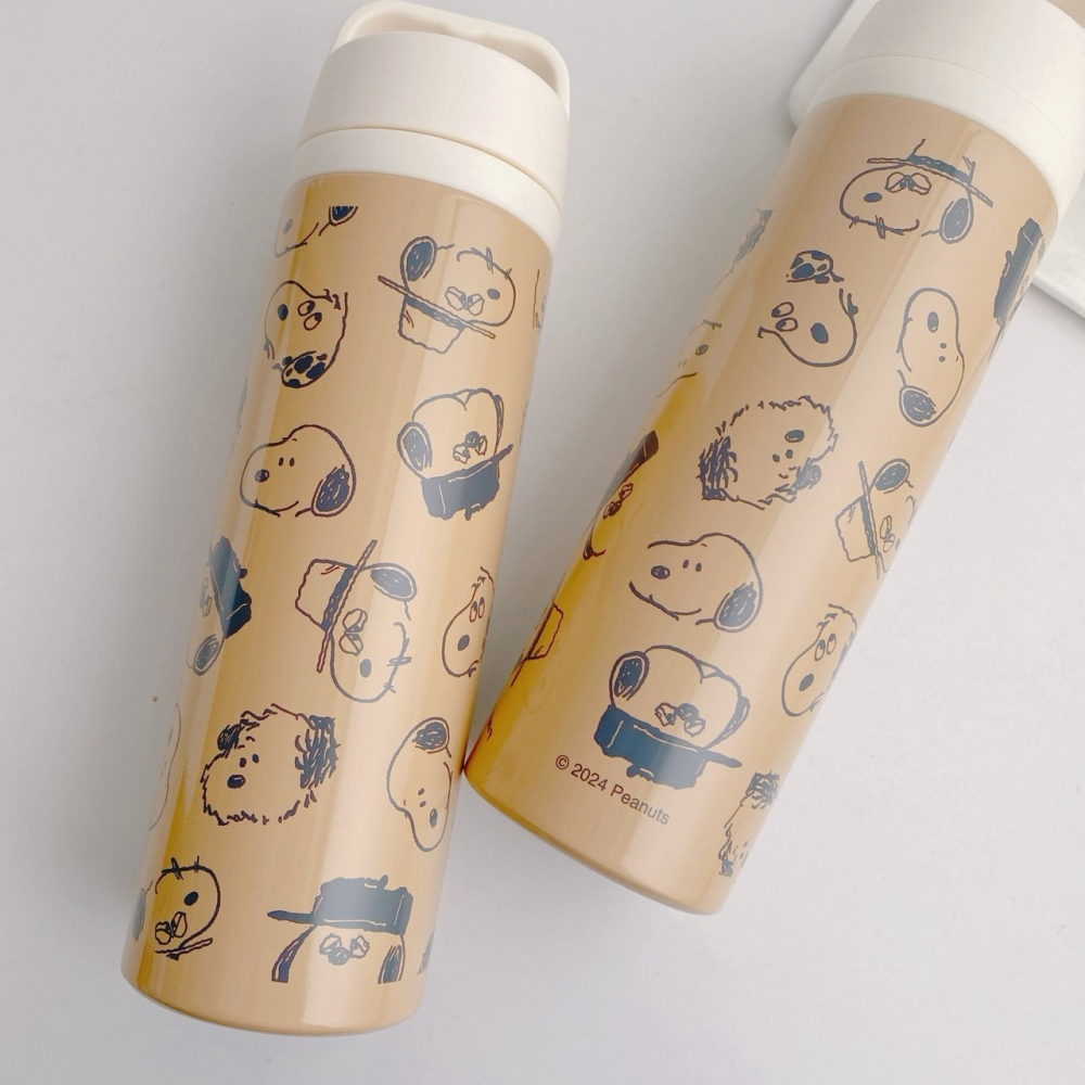 🎈彩虹尾巴🎈日本製史努比摩卡棕系列輕量保溫瓶 500ML 咖啡色 奧拉夫 Olaf SNNOPY家族-細節圖7