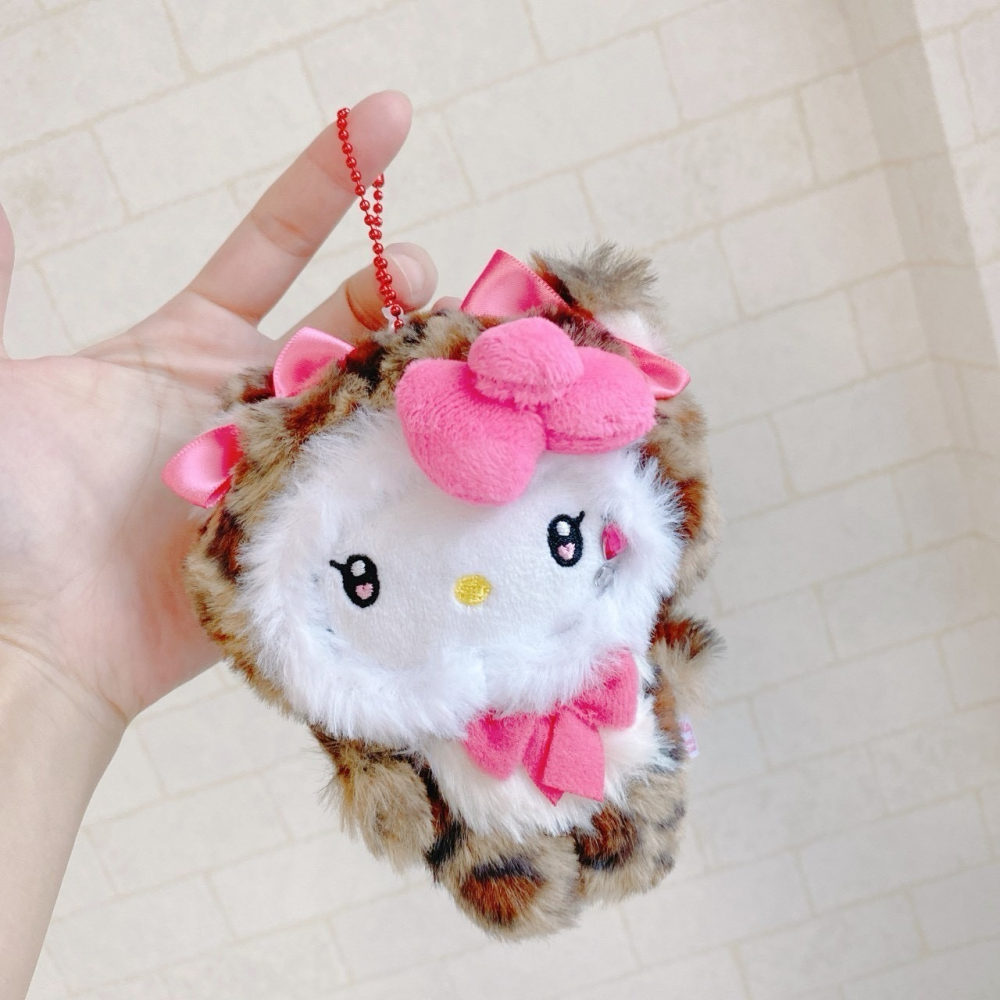 🎈彩虹尾巴🎈KITTY豹紋水鑽系列珠鍊娃娃包吊飾 凱蒂貓 娃娃吊飾-細節圖9