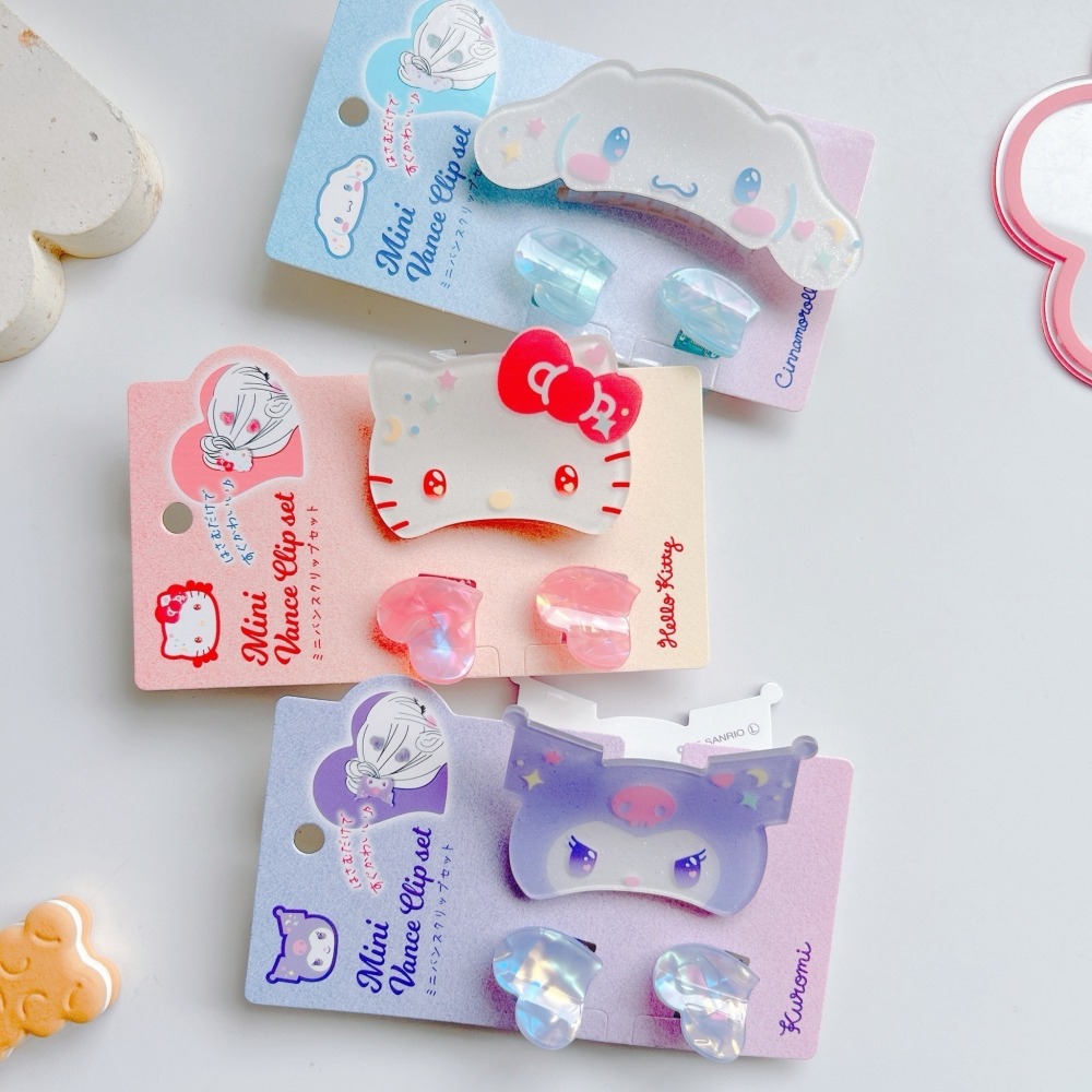 🎈彩虹尾巴🎈三麗鷗水汪汪髮飾組 KITTY 酷洛米 大耳狗 鯊魚夾 小髮夾 髮夾組-細節圖4