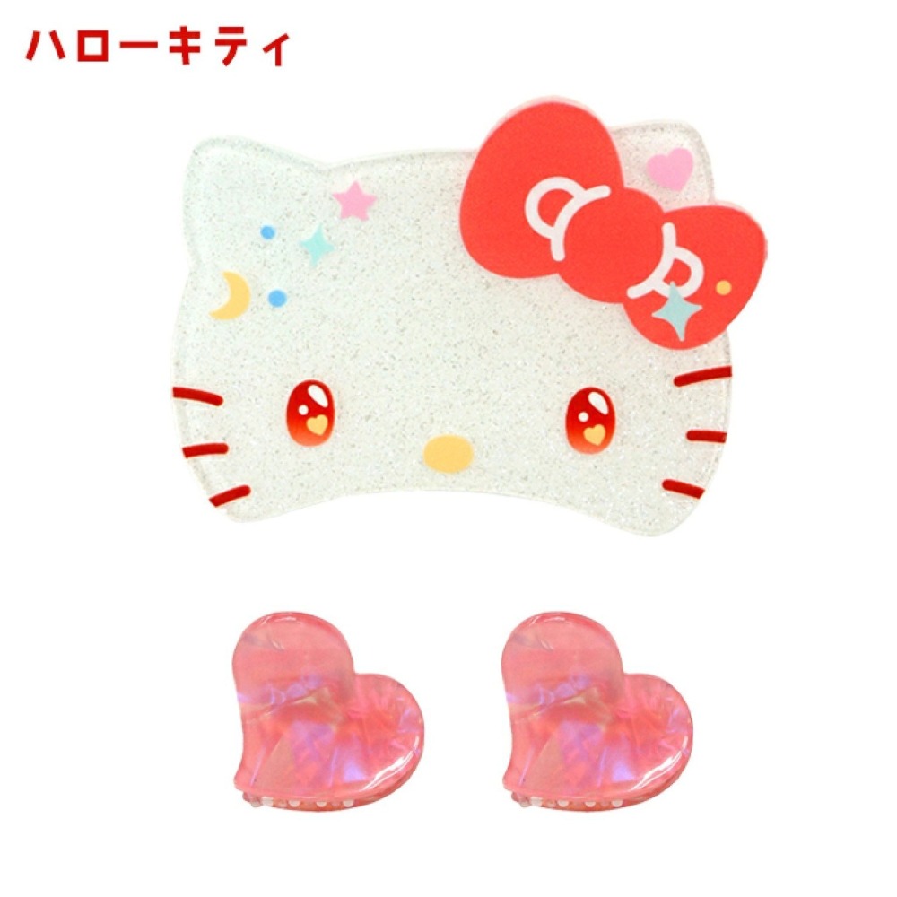 🎈彩虹尾巴🎈三麗鷗水汪汪髮飾組 KITTY 酷洛米 大耳狗 鯊魚夾 小髮夾 髮夾組-細節圖5