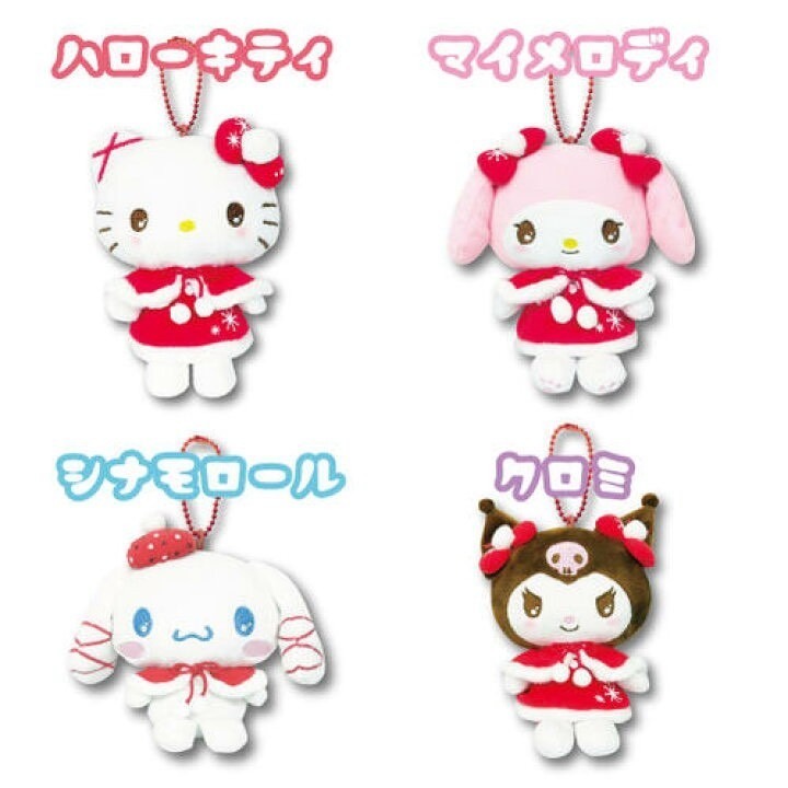🎈彩虹尾巴🎈三麗鷗冬季披風系列珠鍊娃娃包吊飾 KITTY 美樂蒂 大耳狗 酷洛米 聖誕系列 紅色 緞帶 聖誕節-細節圖11