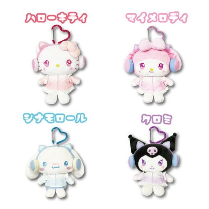 🎈彩虹尾巴🎈三麗鷗貓耳天使系列愛心扣娃娃包吊飾 KITTY 美樂蒂 大耳狗 酷洛米 耳機 愛心扣 娃娃吊飾 玩偶-細節圖9