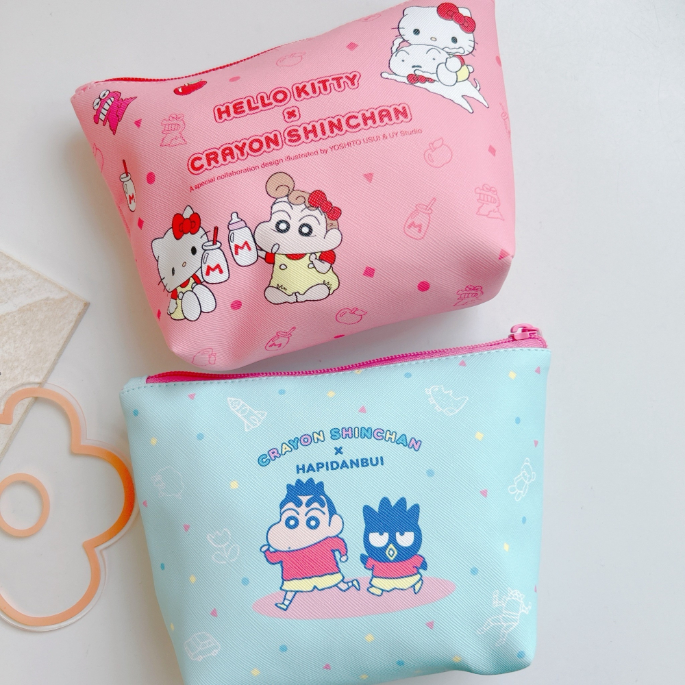 🎈彩虹尾巴🎈三麗鷗x蠟筆小新 收納萬用包 Kitty 酷企鵝 Hapidanbui 人魚漢頓 大眼蛙小物包 收納包-細節圖2