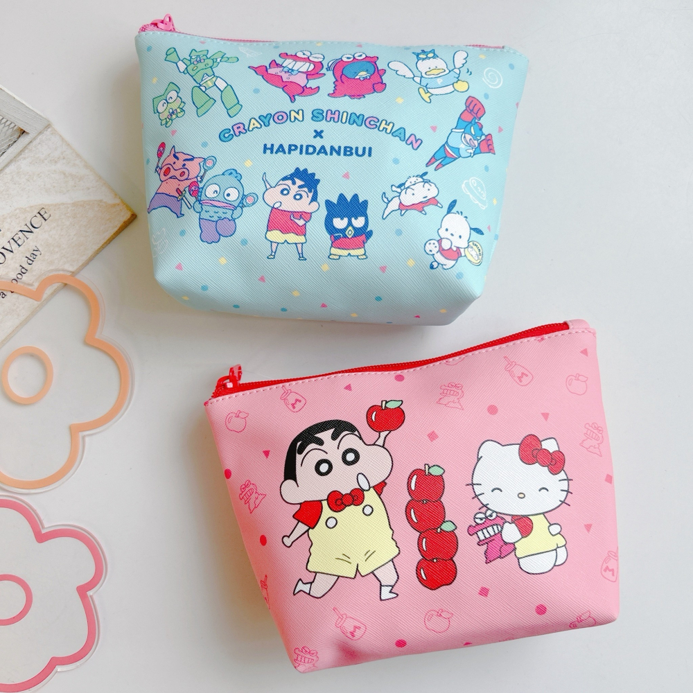 🎈彩虹尾巴🎈三麗鷗x蠟筆小新 收納萬用包 Kitty 酷企鵝 Hapidanbui 人魚漢頓 大眼蛙小物包 收納包-細節圖5