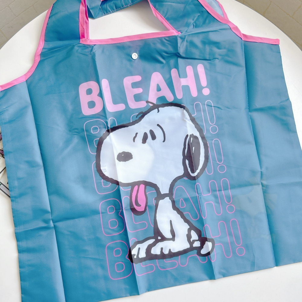 🎈彩虹尾巴🎈史努比收納購物袋 SNOOPY 收納袋 折疊購物袋 環保袋 藍色 吐舌頭 漫畫風 綠色-細節圖2