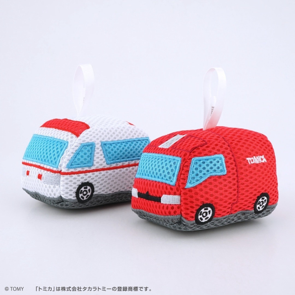 🎈彩虹尾巴🎈多美小汽車造型沐浴海綿玩具 TOMICA 救護車 消防車 汽車沐浴海綿 沐浴棉 洗澡搓澡球 沐浴球-細節圖7